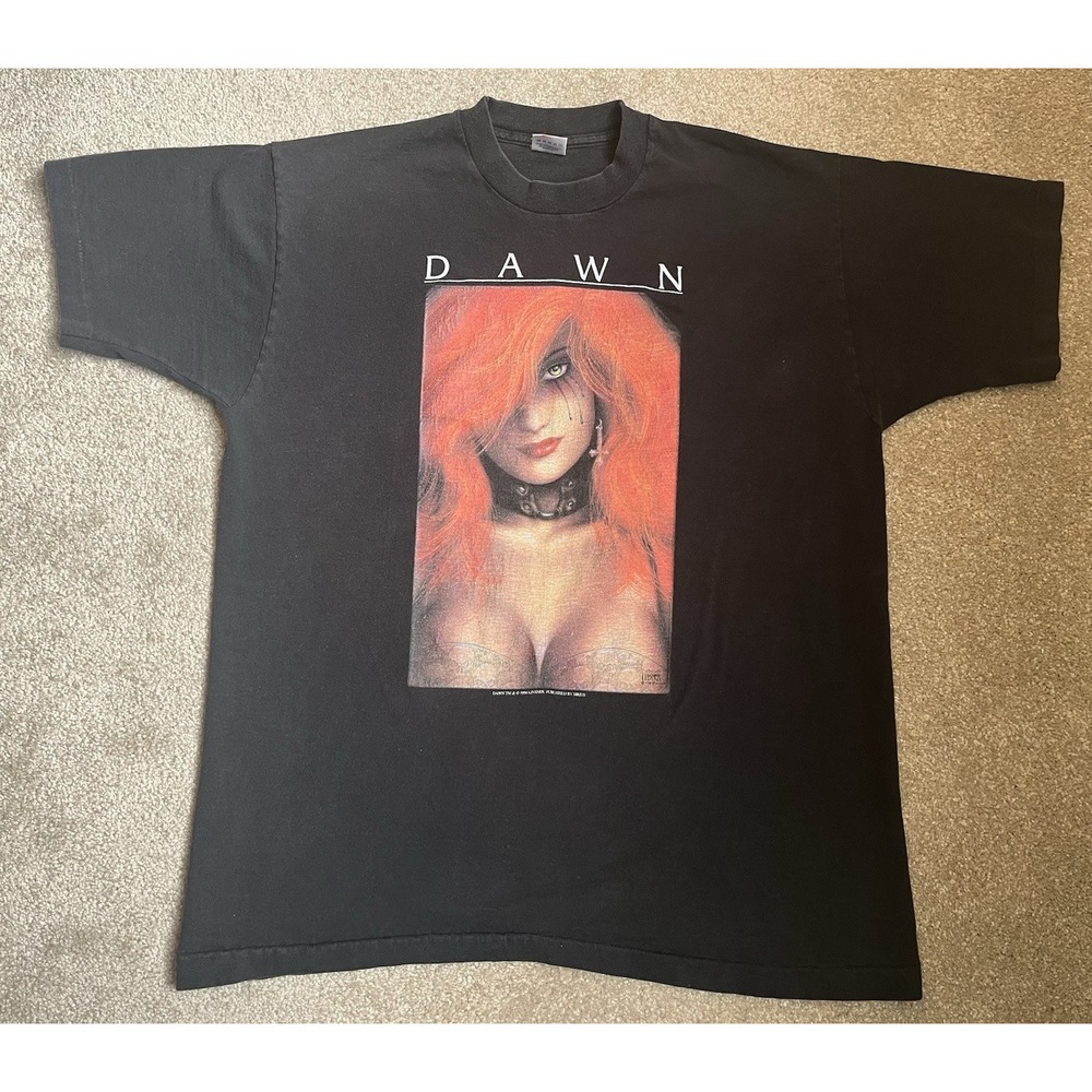 Vintage Dawn Comic T-Shirt Single Stitch Linsner 1994 Short Sleeve Faded XL